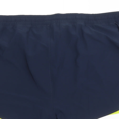GOODMOVE Womens Blue Polyester Athletic Shorts Size 22 Regular Drawstring - Elasticated Waist