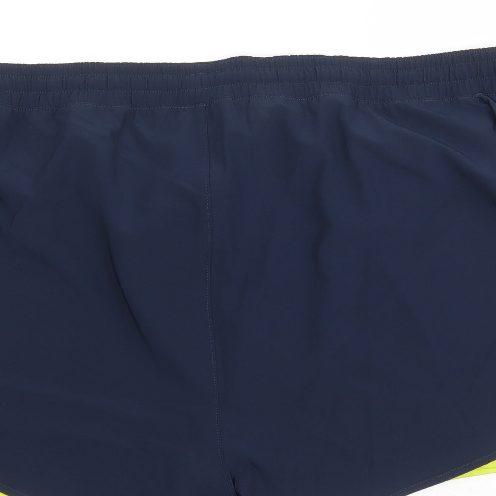 GOODMOVE Womens Blue Polyester Athletic Shorts Size 22 Regular Drawstring - Elasticated Waist