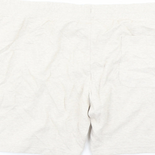 Autograph Mens Beige Cotton Sweat Shorts Size 3XL L7 in Regular Drawstring - Elasticated Waist Pockets