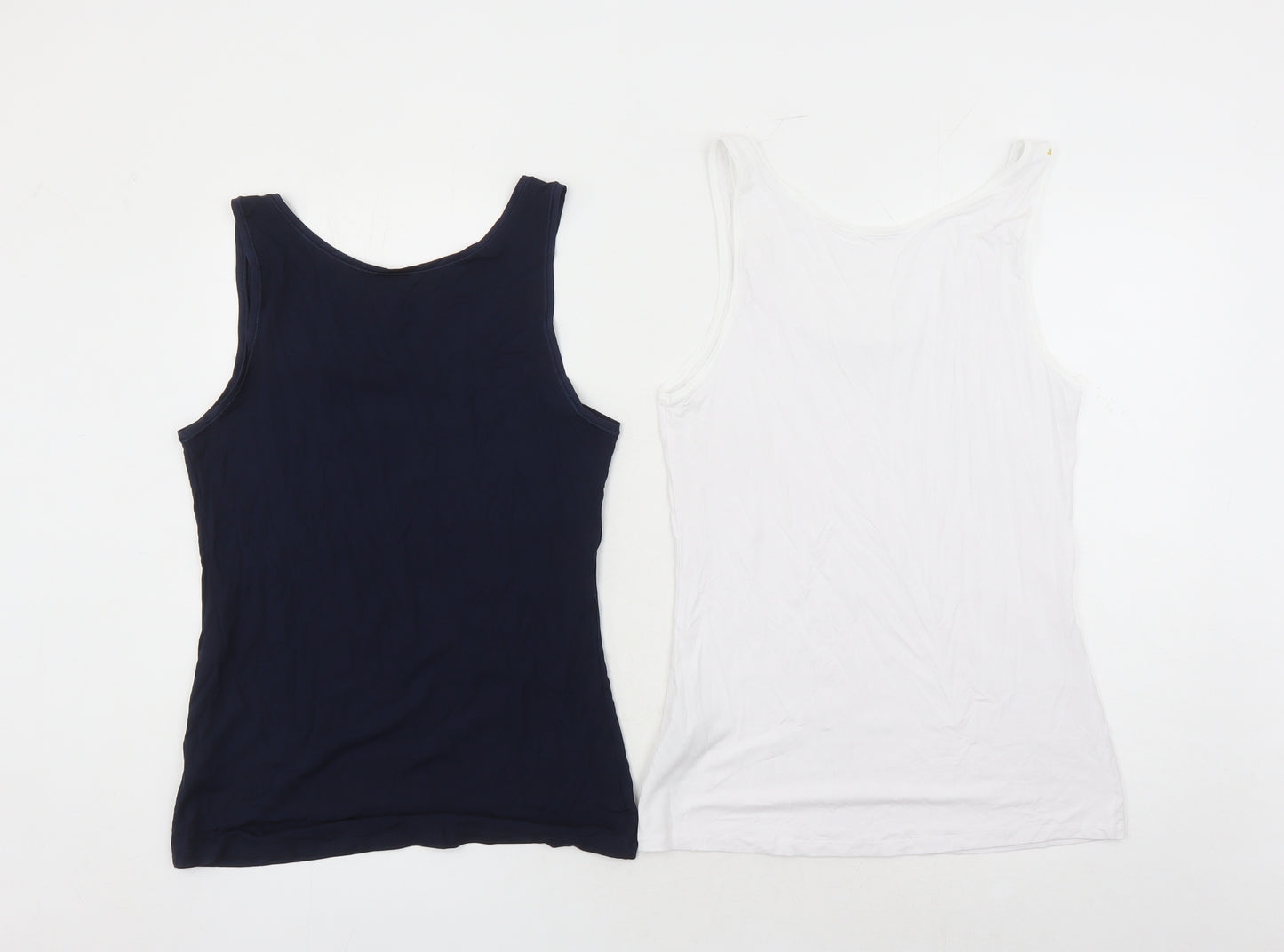 Marks and Spencer Womens Multicoloured Modal Basic Tank Size 10 Round Neck - Pack Of Two