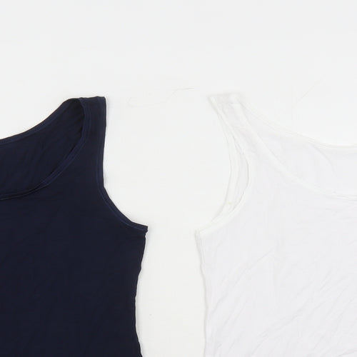 Marks and Spencer Womens Multicoloured Modal Basic Tank Size 10 Round Neck - Pack Of Two