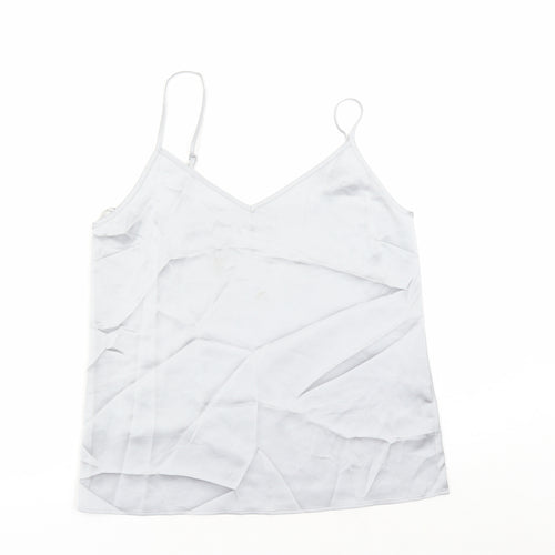 Marks and Spencer Womens Silver Polyester Camisole Tank Size 10 V-Neck