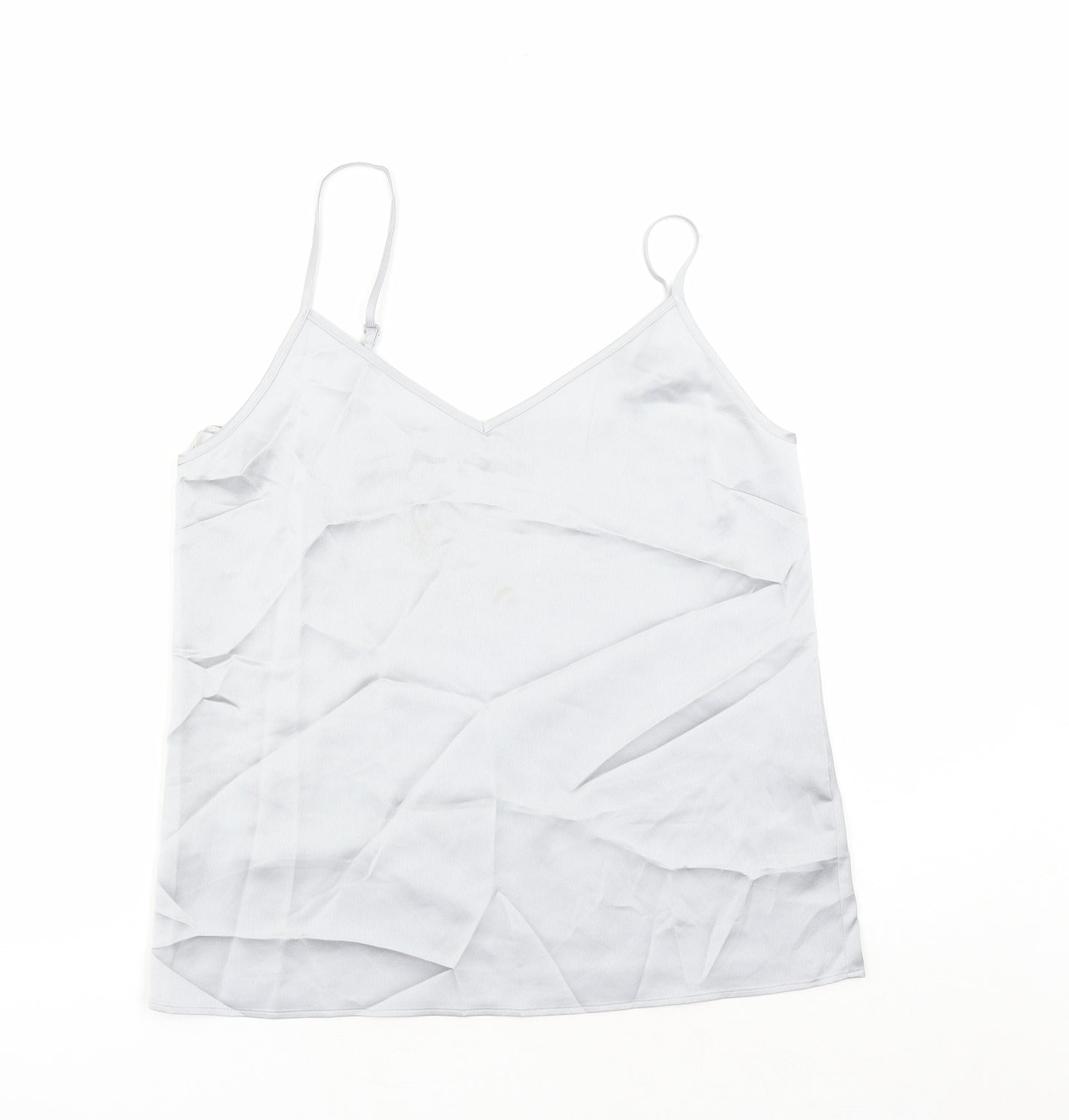 Marks and Spencer Womens Silver Polyester Camisole Tank Size 10 V-Neck