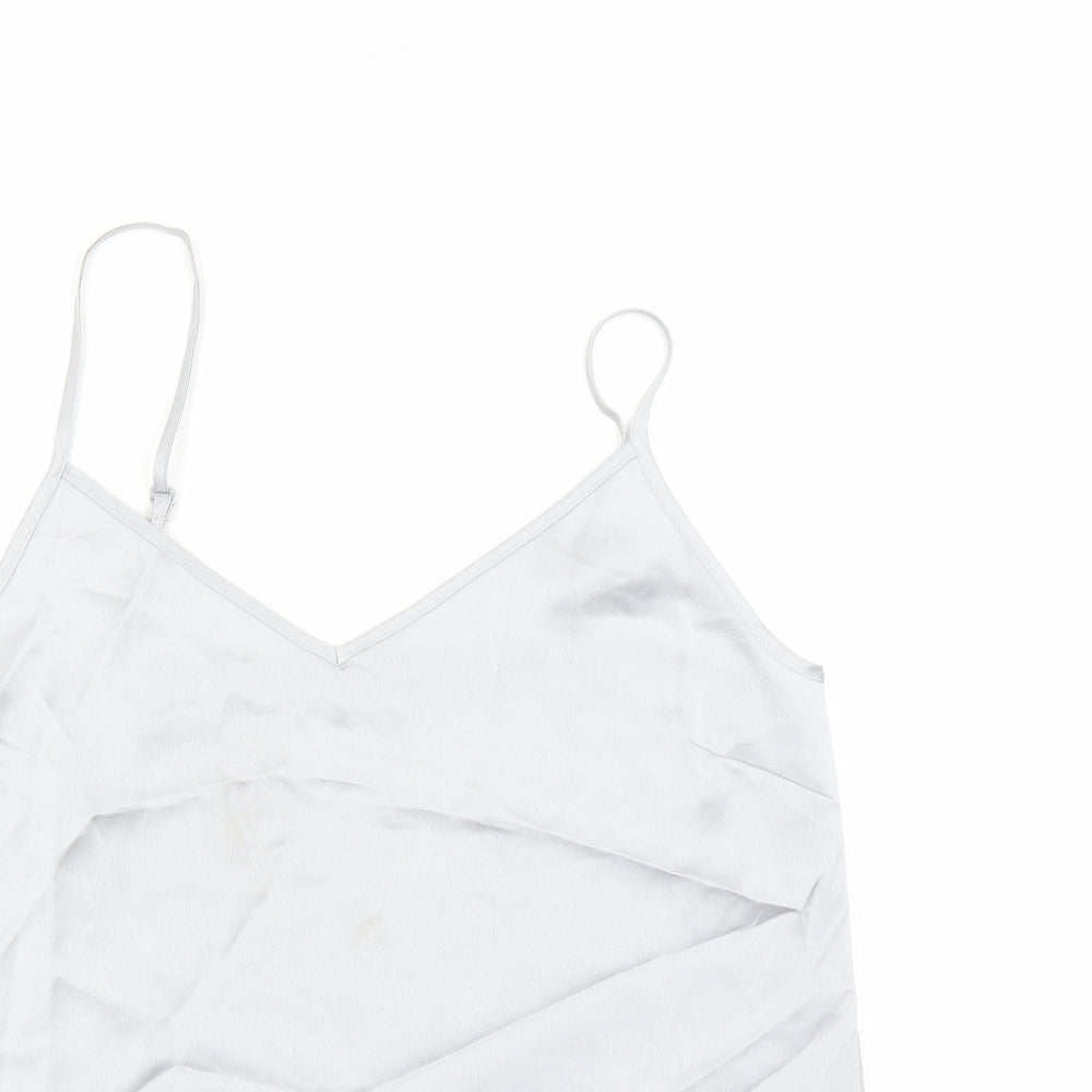 Marks and Spencer Womens Silver Polyester Camisole Tank Size 10 V-Neck