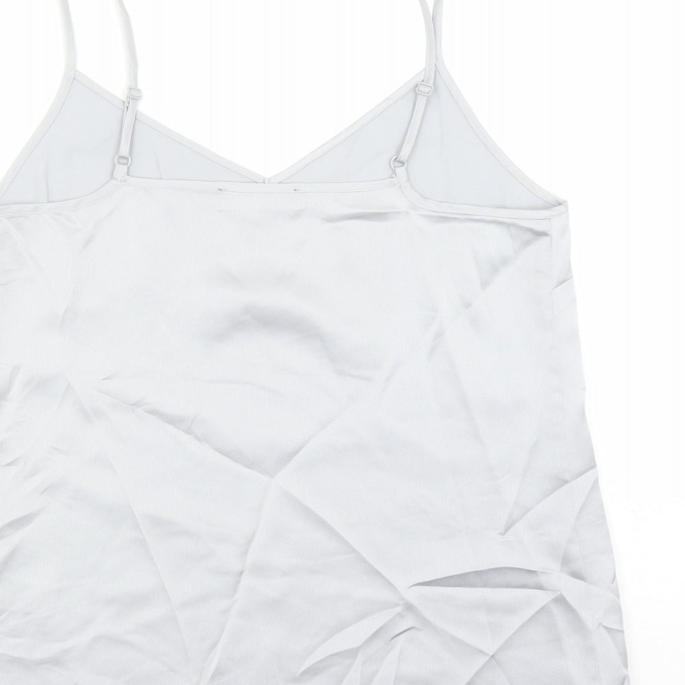 Marks and Spencer Womens Silver Polyester Camisole Tank Size 10 V-Neck