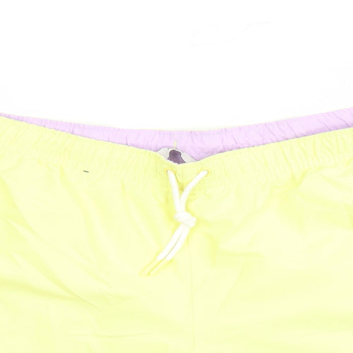 Marks and Spencer Mens Yellow Polyester Sweat Shorts Size 3XL L6 in Regular Drawstring - Elasticated Waist Swim Shorts Pockets