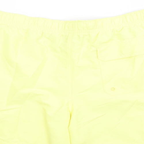 Marks and Spencer Mens Yellow Polyester Sweat Shorts Size 3XL L6 in Regular Drawstring - Elasticated Waist Swim Shorts Pockets