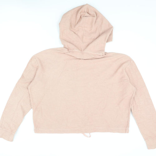 Pacific Republic Womens Pink Cotton Pullover Hoodie Size S Pullover - Universe Creature Textured