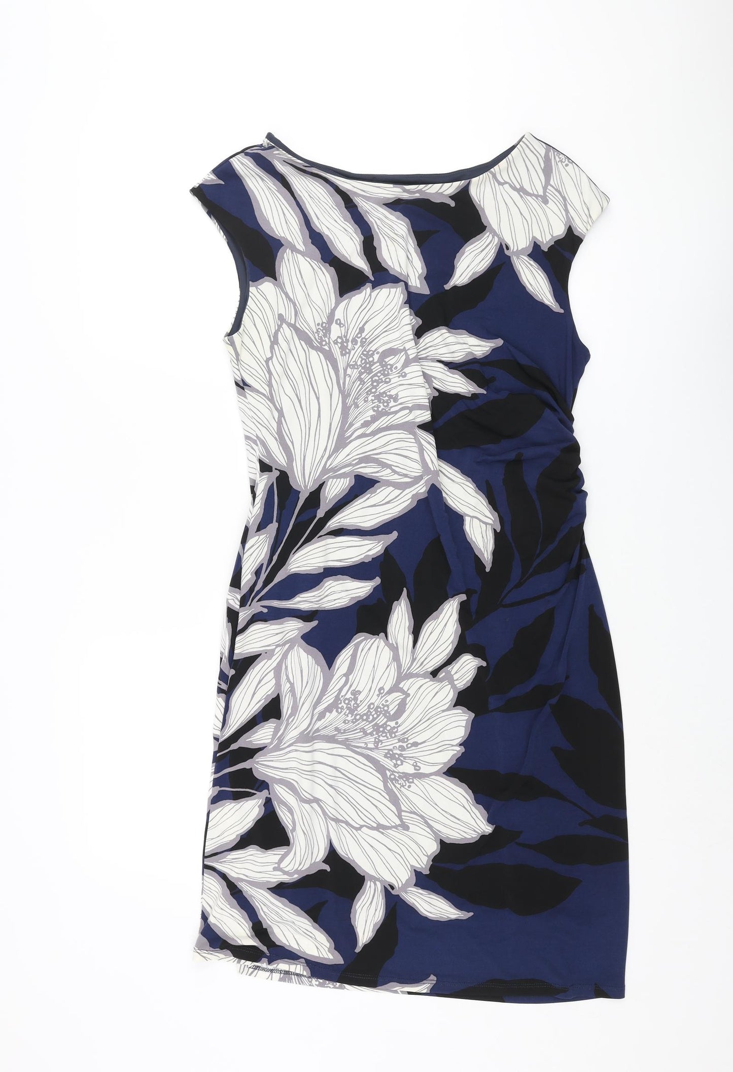 Roman Womens Multicoloured Floral Polyester Pencil Dress Size 18 Collared Pullover - Rouched