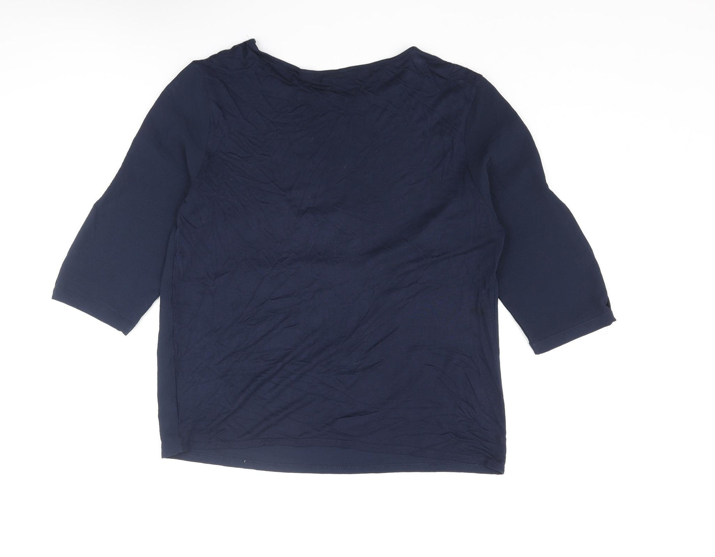 NEXT Womens Blue Polyester Basic Blouse Size 14 Round Neck - Sleeve Cut Out