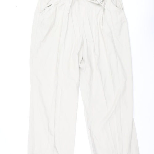 Victoria Taylor Womens Beige Cotton Trousers Size 22 L27 in Regular Drawstring