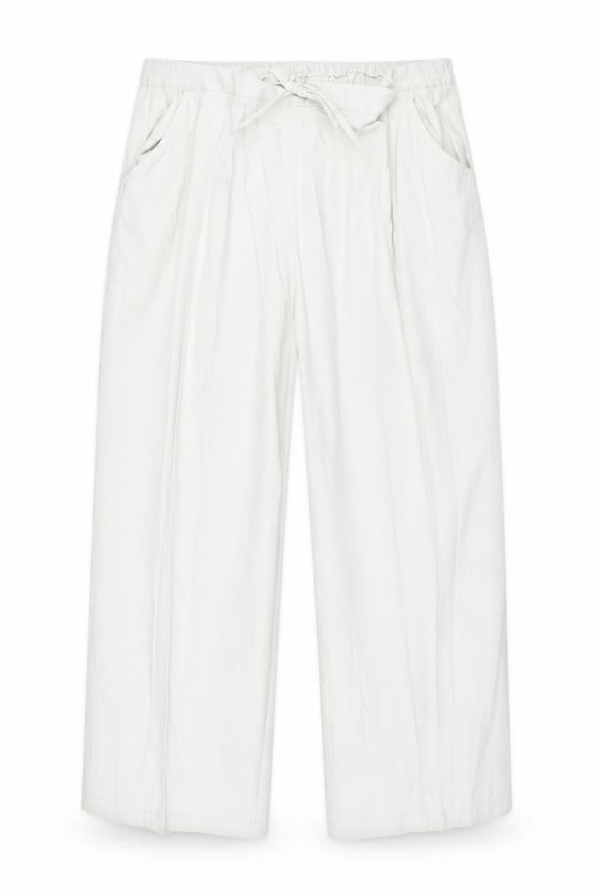 Victoria Taylor Womens Beige Cotton Trousers Size 22 L27 in Regular Drawstring