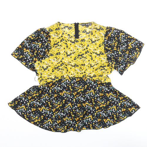 Girl In Mind Womens Multicoloured Floral Polyester Basic Blouse Size 12 Round Neck