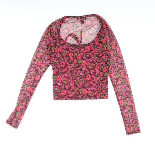 New Look Womens Multicoloured Floral Polyester Basic Blouse Size 8 Sweetheart - Bow