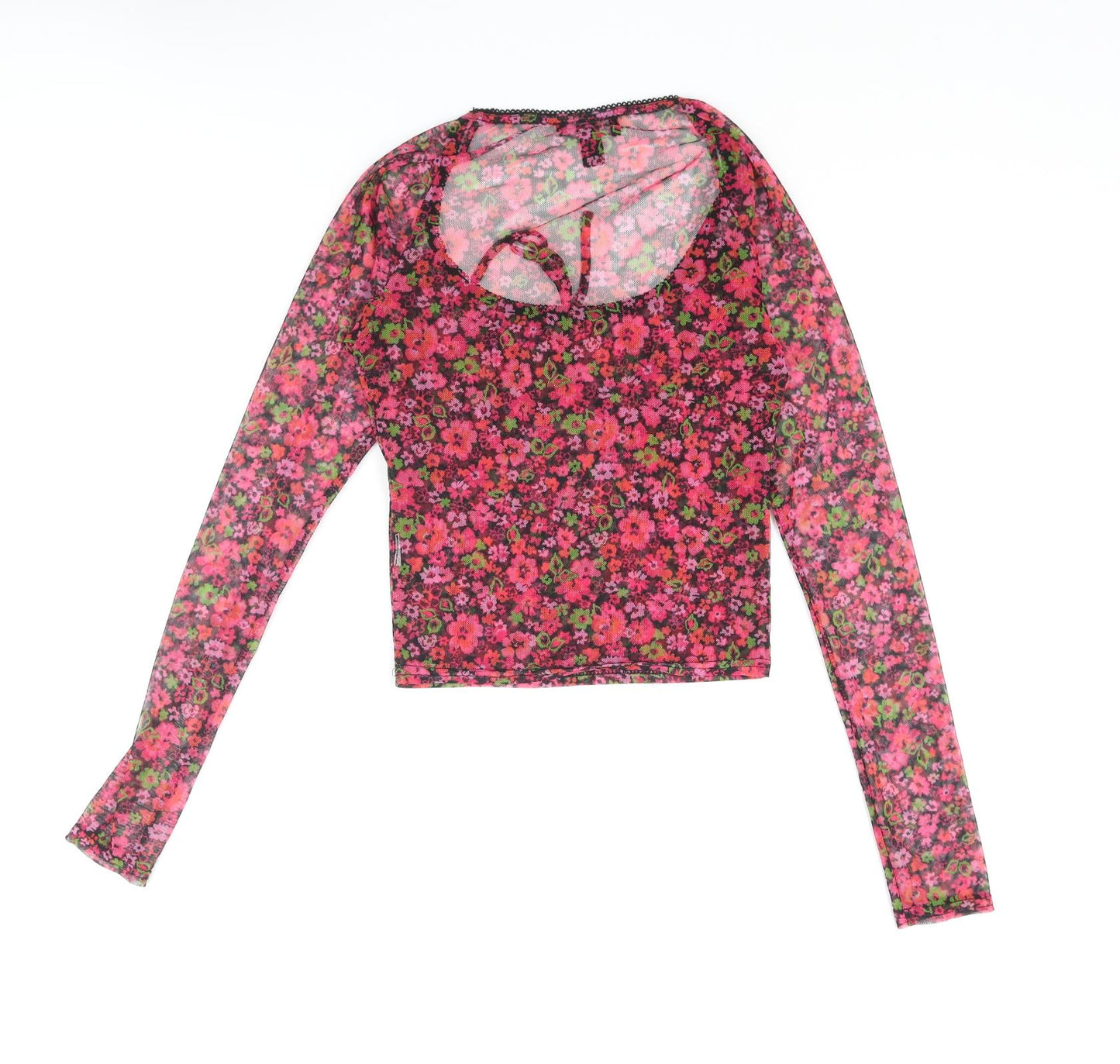New Look Womens Multicoloured Floral Polyester Basic Blouse Size 8 Sweetheart - Bow