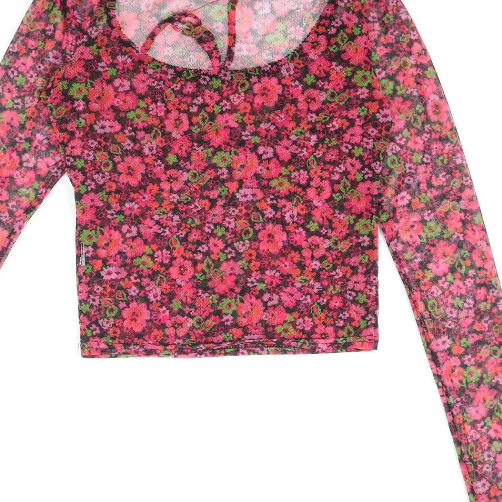 New Look Womens Multicoloured Floral Polyester Basic Blouse Size 8 Sweetheart - Bow