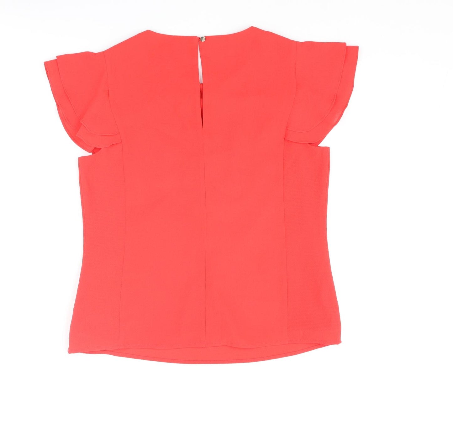Damsel in a Dress Womens Red Polyester Basic Blouse Size 10 Round Neck - Frill