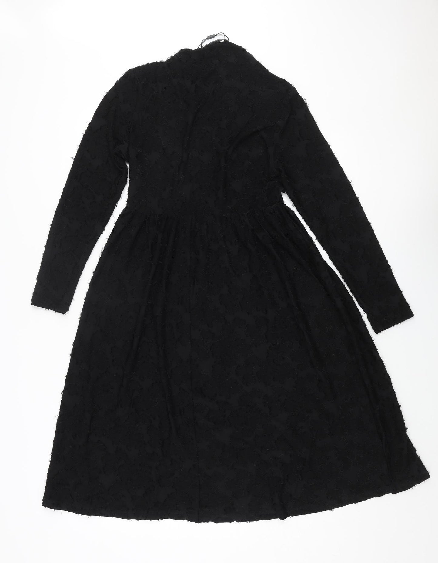 JDY Womens Black Polyester A-Line Size S Round Neck Pullover - Textured