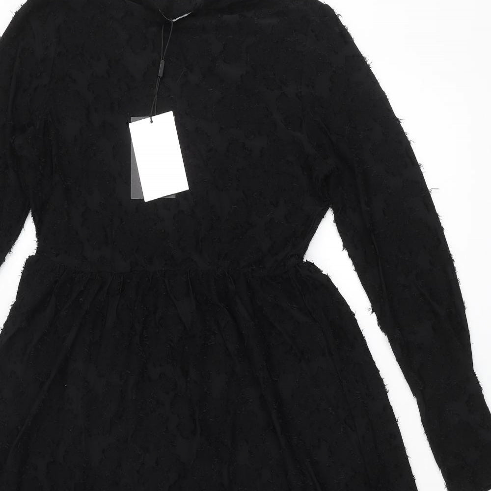 JDY Womens Black Polyester A-Line Size S Round Neck Pullover - Textured