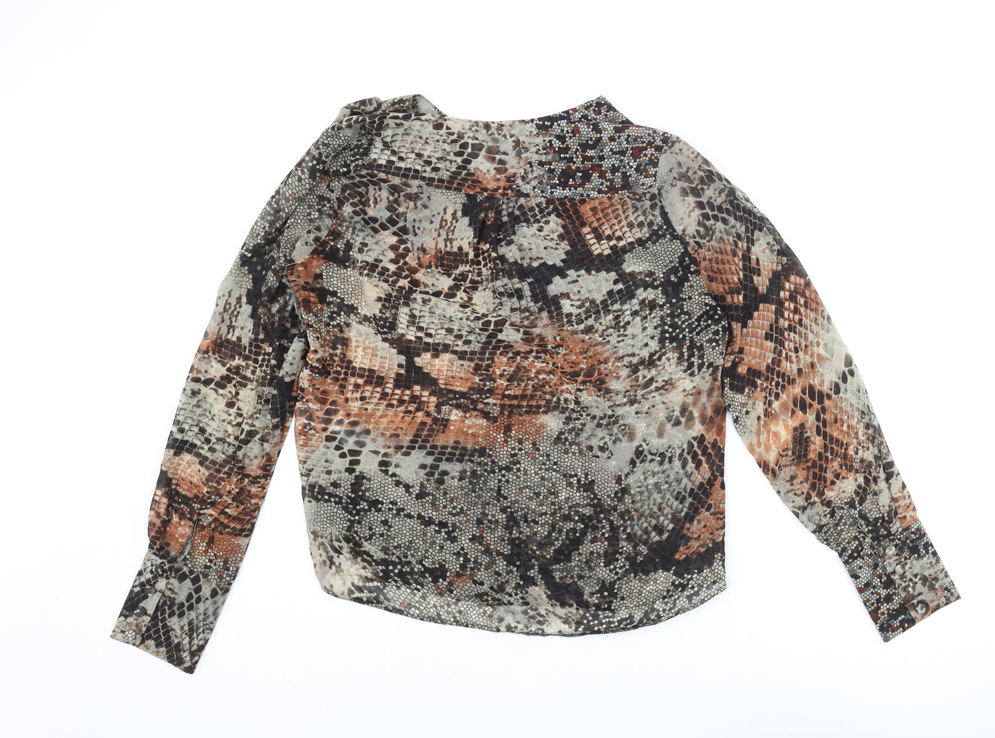 Alexon Womens Multicoloured Animal Print Polyester Basic Blouse Size 12 V-Neck - Snake Print