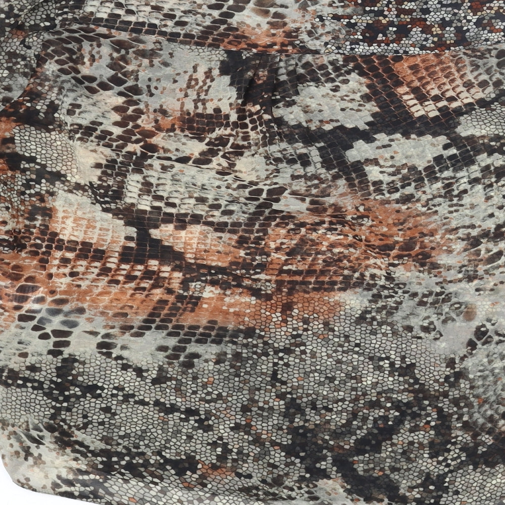 Alexon Womens Multicoloured Animal Print Polyester Basic Blouse Size 12 V-Neck - Snake Print