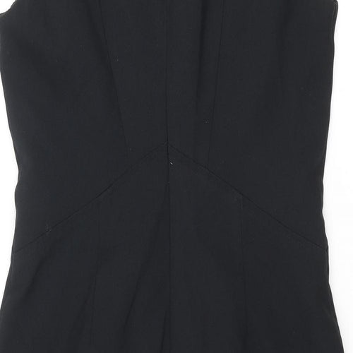 Dorothy Perkins Womens Black Polyester Pencil Dress Size 12 V-Neck Zip