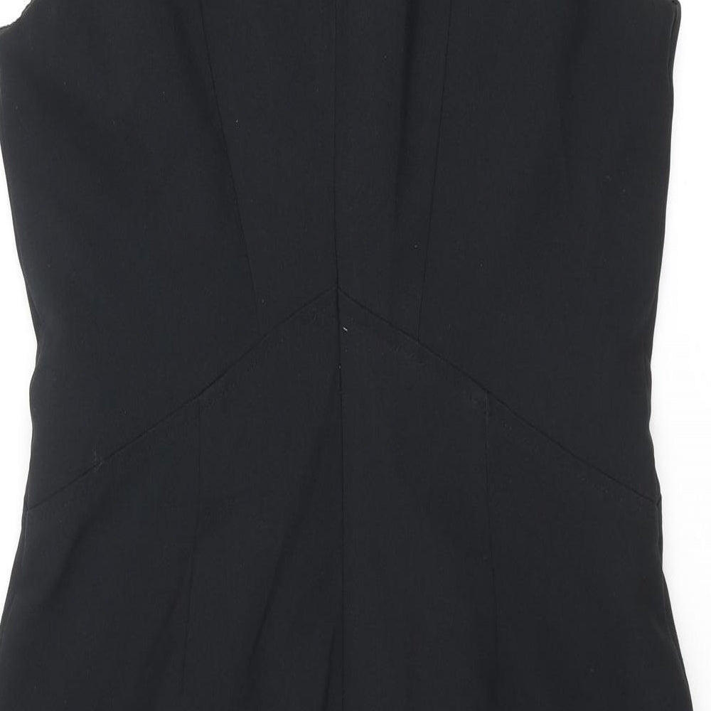 Dorothy Perkins Womens Black Polyester Pencil Dress Size 12 V-Neck Zip