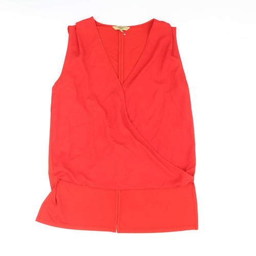 NEXT Womens Red Polyester Camisole Blouse Size 12 V-Neck