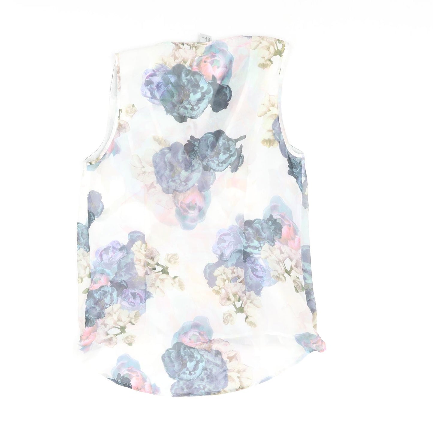 H&M Womens Multicoloured Floral Polyester Basic Blouse Size 6 V-Neck