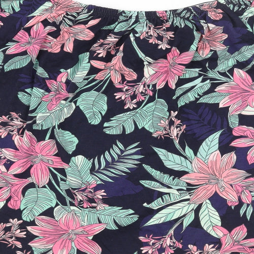 Roman Womens Multicoloured Floral Viscose Basic Blouse Size 10 Boat Neck