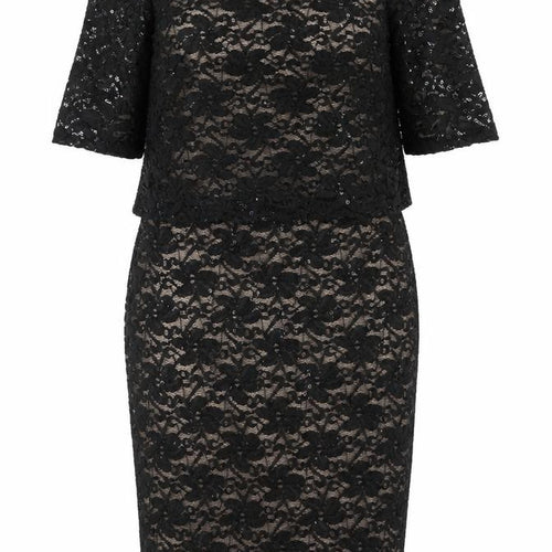 Dorothy Perkins Womens Black Polyester Pencil Dress Size 10 Round Neck Zip - Sequin
