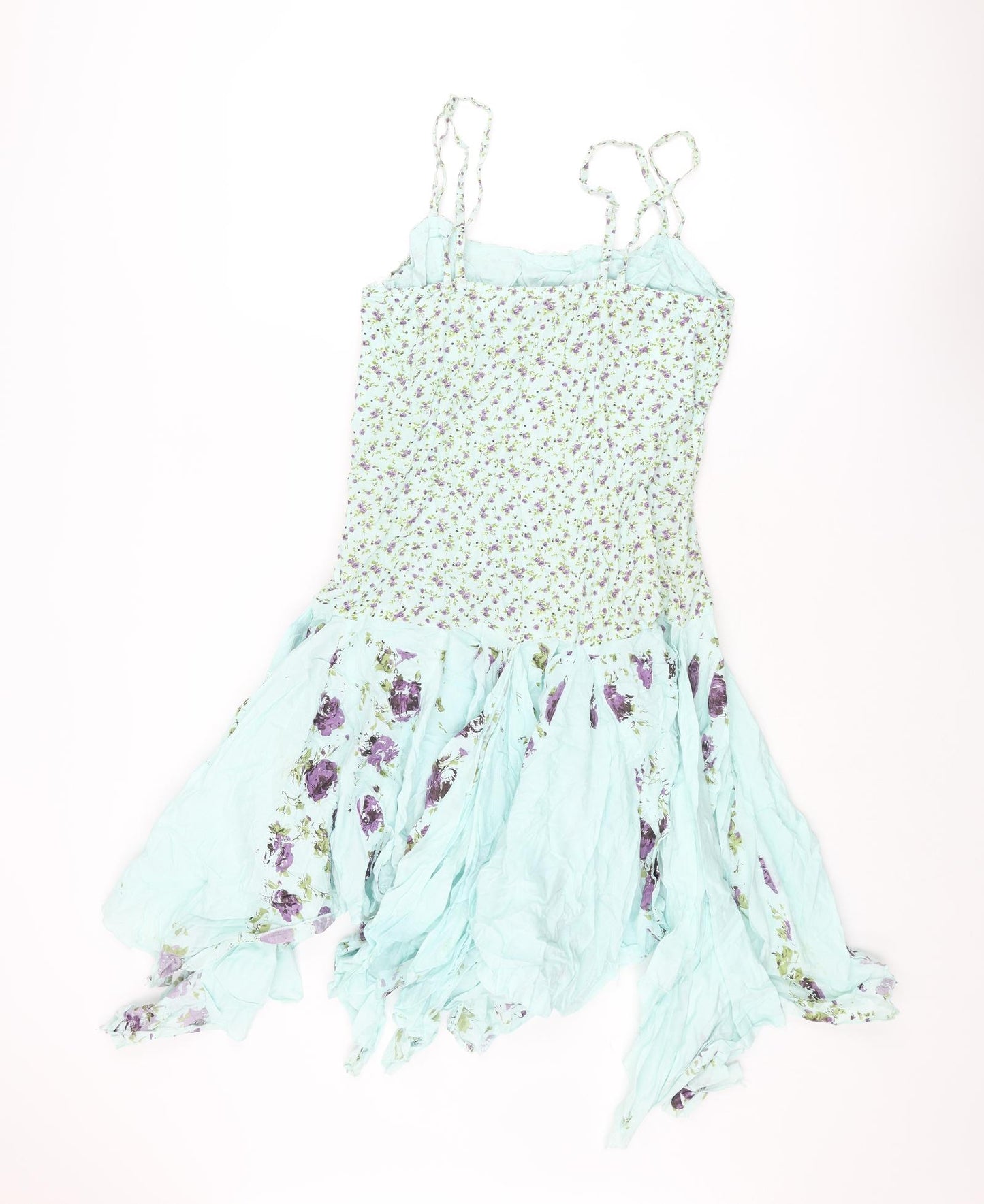 Joe Browns Womens Blue Floral Cotton Fit & Flare Size 12 Sweetheart Zip