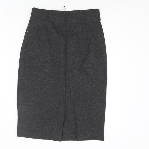 Marks and Spencer Womens Grey Polyester Straight & Pencil Skirt Size 6