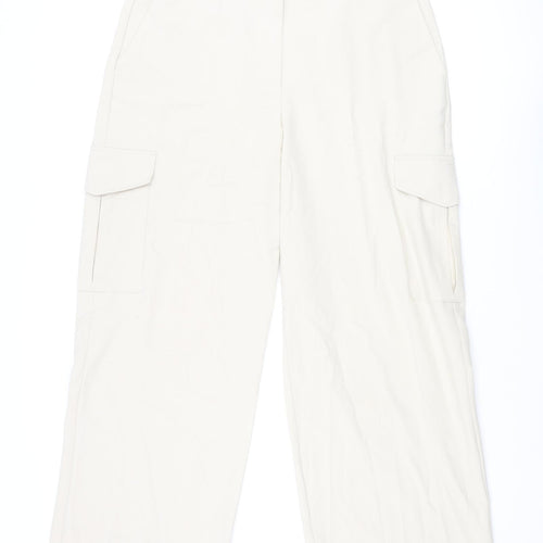 Marks and Spencer Womens Beige Polyester Cargo Trousers Size 18 L30 in Regular Zip
