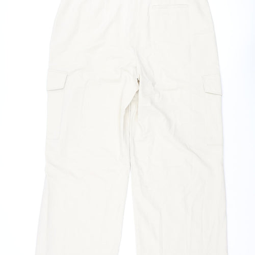Marks and Spencer Womens Beige Polyester Cargo Trousers Size 18 L30 in Regular Zip