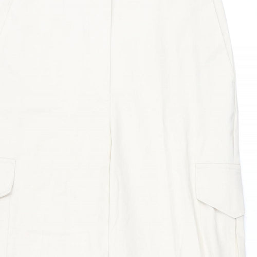 Marks and Spencer Womens Beige Polyester Cargo Trousers Size 18 L30 in Regular Zip