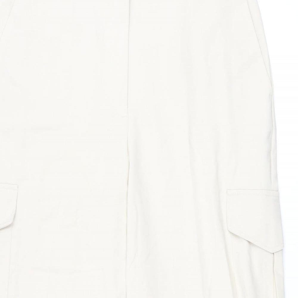 Marks and Spencer Womens Beige Polyester Cargo Trousers Size 18 L30 in Regular Zip