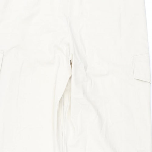 Marks and Spencer Womens Beige Polyester Cargo Trousers Size 18 L30 in Regular Zip