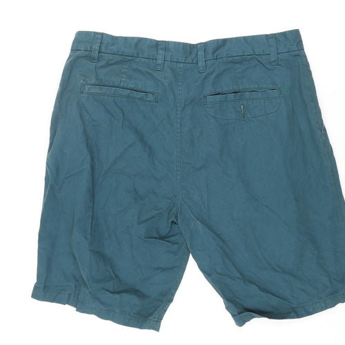 NEXT Mens Blue Cotton Chino Shorts Size 36 in L10 in Regular Zip