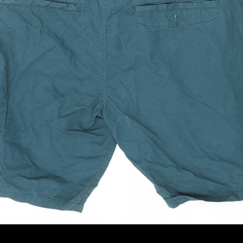 NEXT Mens Blue Cotton Chino Shorts Size 36 in L10 in Regular Zip