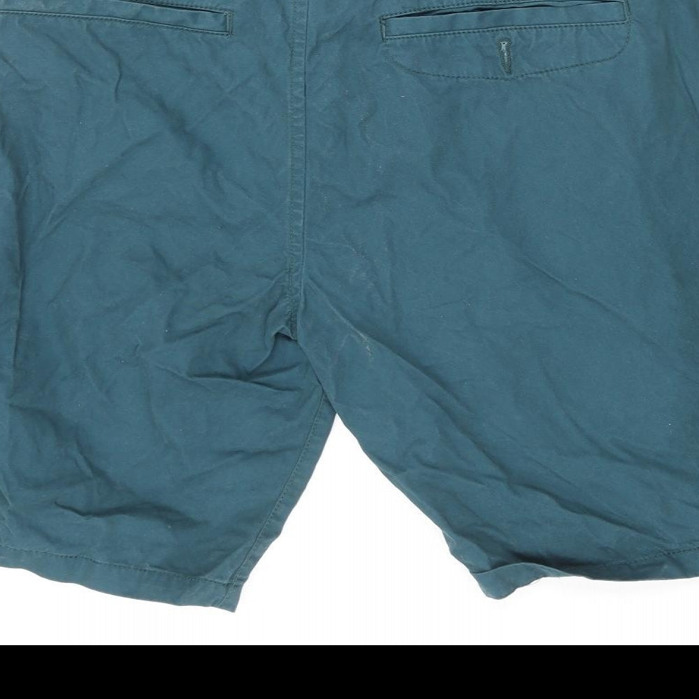NEXT Mens Blue Cotton Chino Shorts Size 36 in L10 in Regular Zip