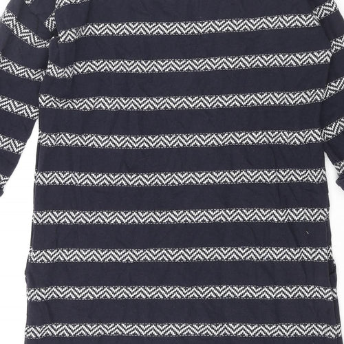 White Stuff Womens Blue Round Neck Striped Cotton Pullover Jumper Size 10