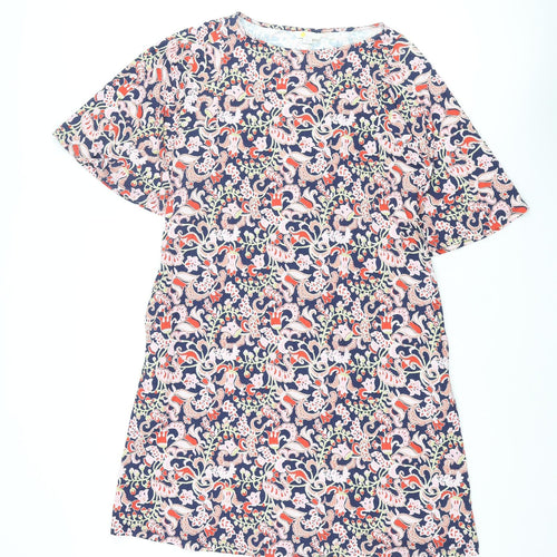 Boden Womens Multicoloured Geometric Viscose Shift Size 12 Round Neck Pullover