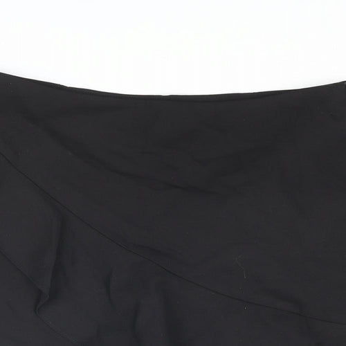 Zara Womens Black Cotton Skort Skirt Size M Zip - Frill