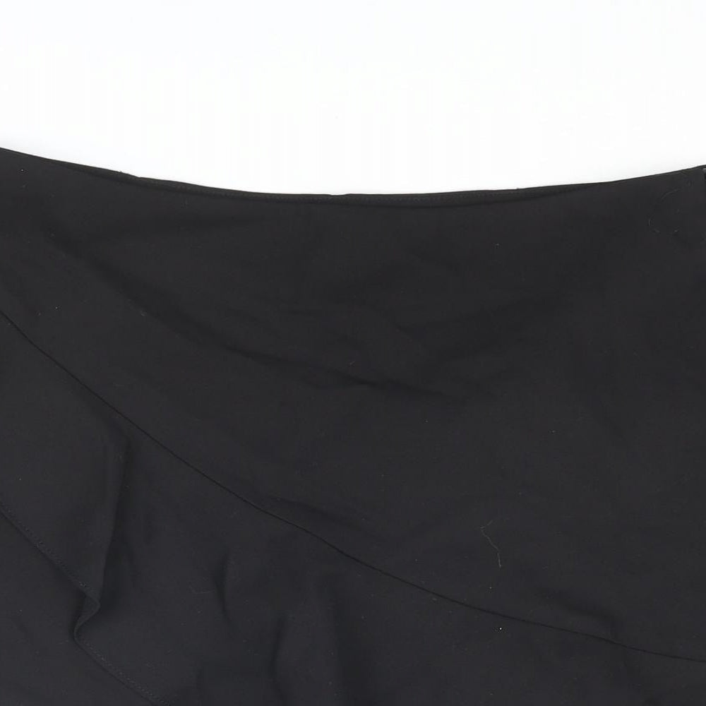 Zara Womens Black Cotton Skort Skirt Size M Zip - Frill