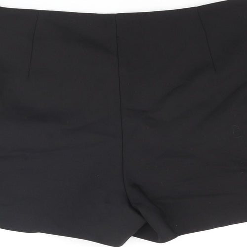 Zara Womens Black Cotton Skort Skirt Size M Zip - Frill