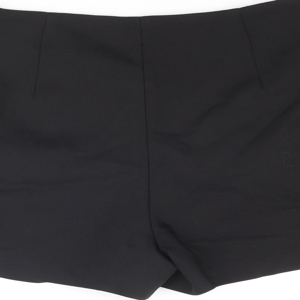 Zara Womens Black Cotton Skort Skirt Size M Zip - Frill
