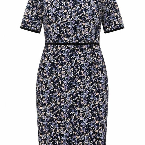 Great Plains London Womens Multicoloured Geometric Cotton Pencil Dress Size M Round Neck Zip