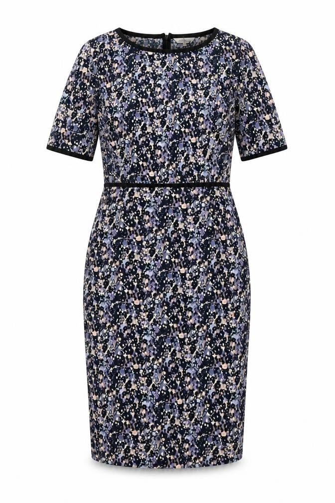 Great Plains London Womens Multicoloured Geometric Cotton Pencil Dress Size M Round Neck Zip