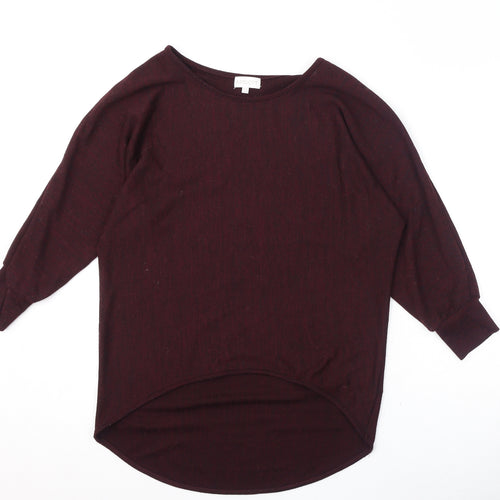 Apricot Womens Red Round Neck Polyester Pullover Jumper Size 12